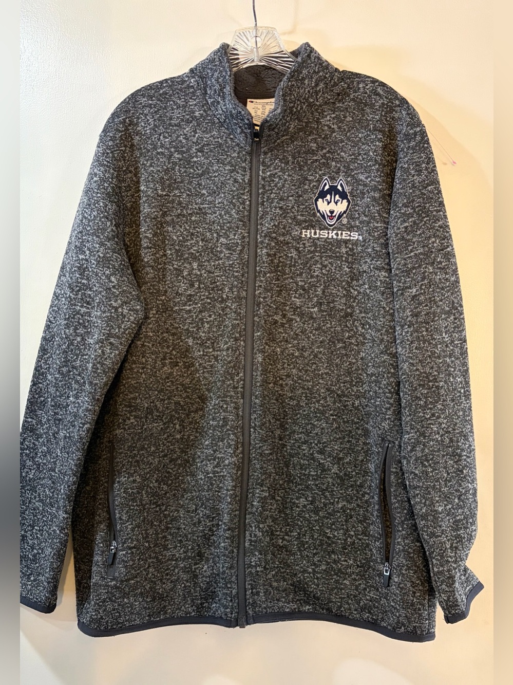 Champion UConn Huskies Full-Zip Fleece Jacket Mens Size XL